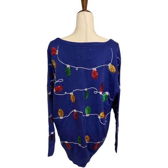 Tipsy Elves Christmas Lights Sweater. Blue. Sz XL. NWT - Picture 1 of 8